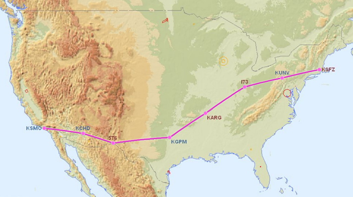 Intercontinental Flight Route (bioplane.us) 