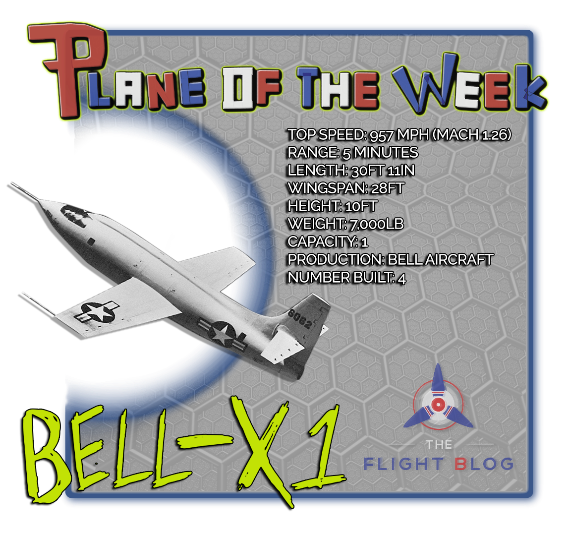 plane of the week, bell x-1, x1, supersonic, the flight blog