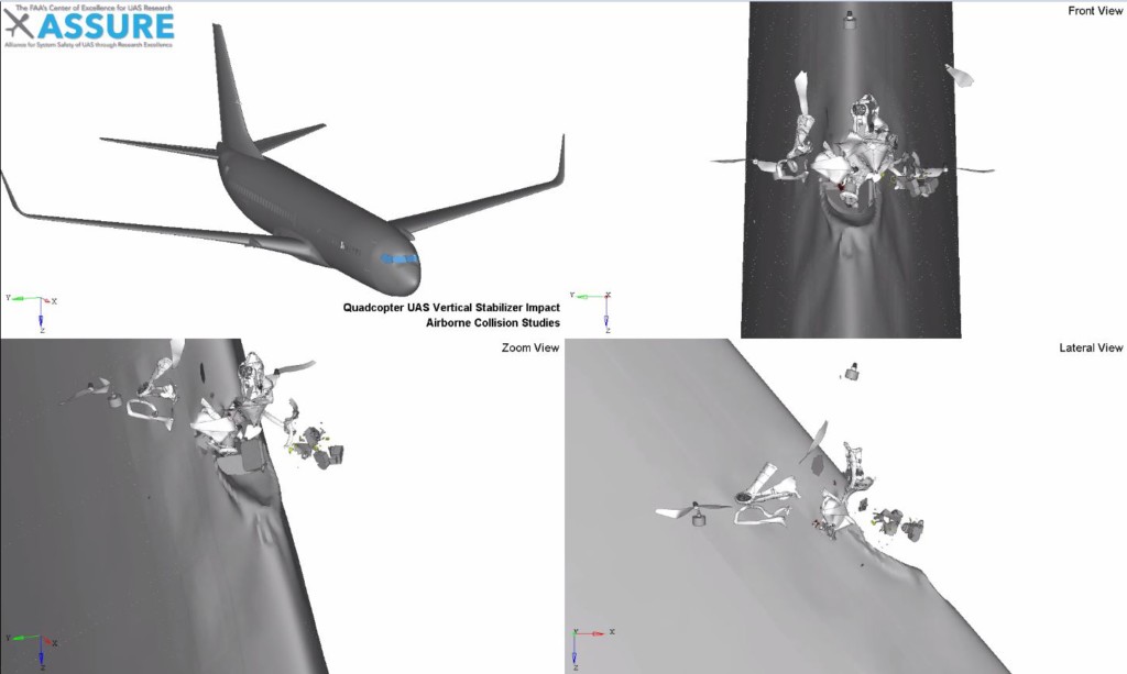 faa animation showing the potential damage to aircraft tail section. 